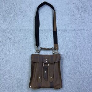 Copper River Bag Baxter Distressed Leather 10" Brown Crossbody Strap Made in USA